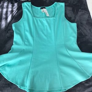 TEAL PEPLUM TOP